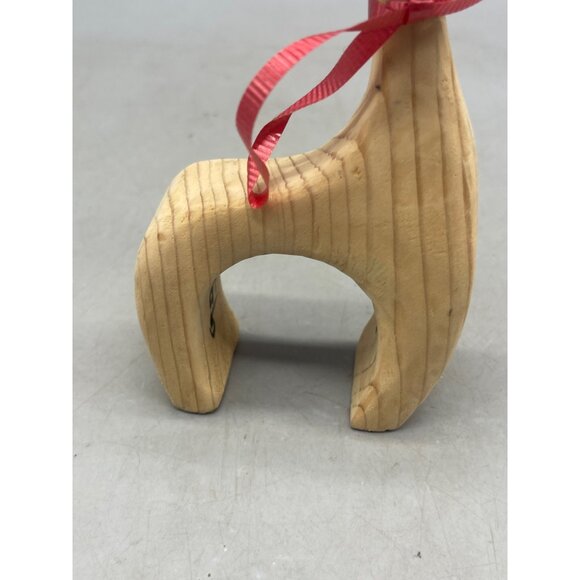 handmade Christmas reindeer carved wood figurine decoration brown 7" READ used w - Picture 3 of 8